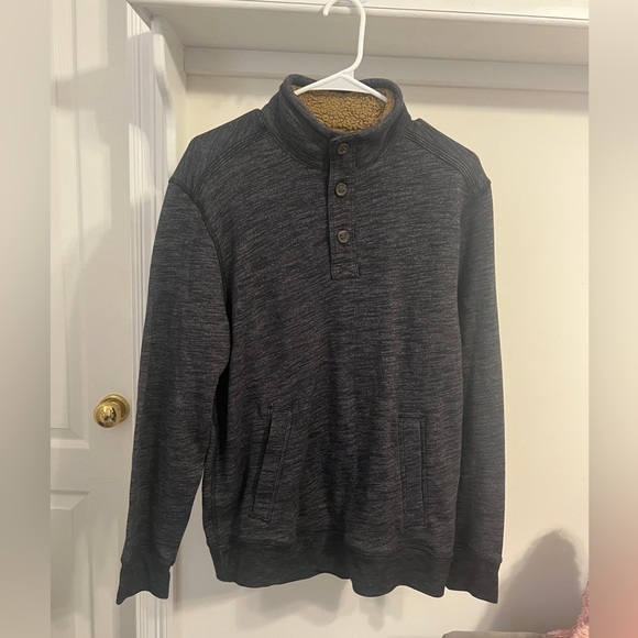 FINAL PRICE GH Bass & Co Mens Medium Pullover Fleece 3 Button Sherpa Soft - Picture 1 of 7